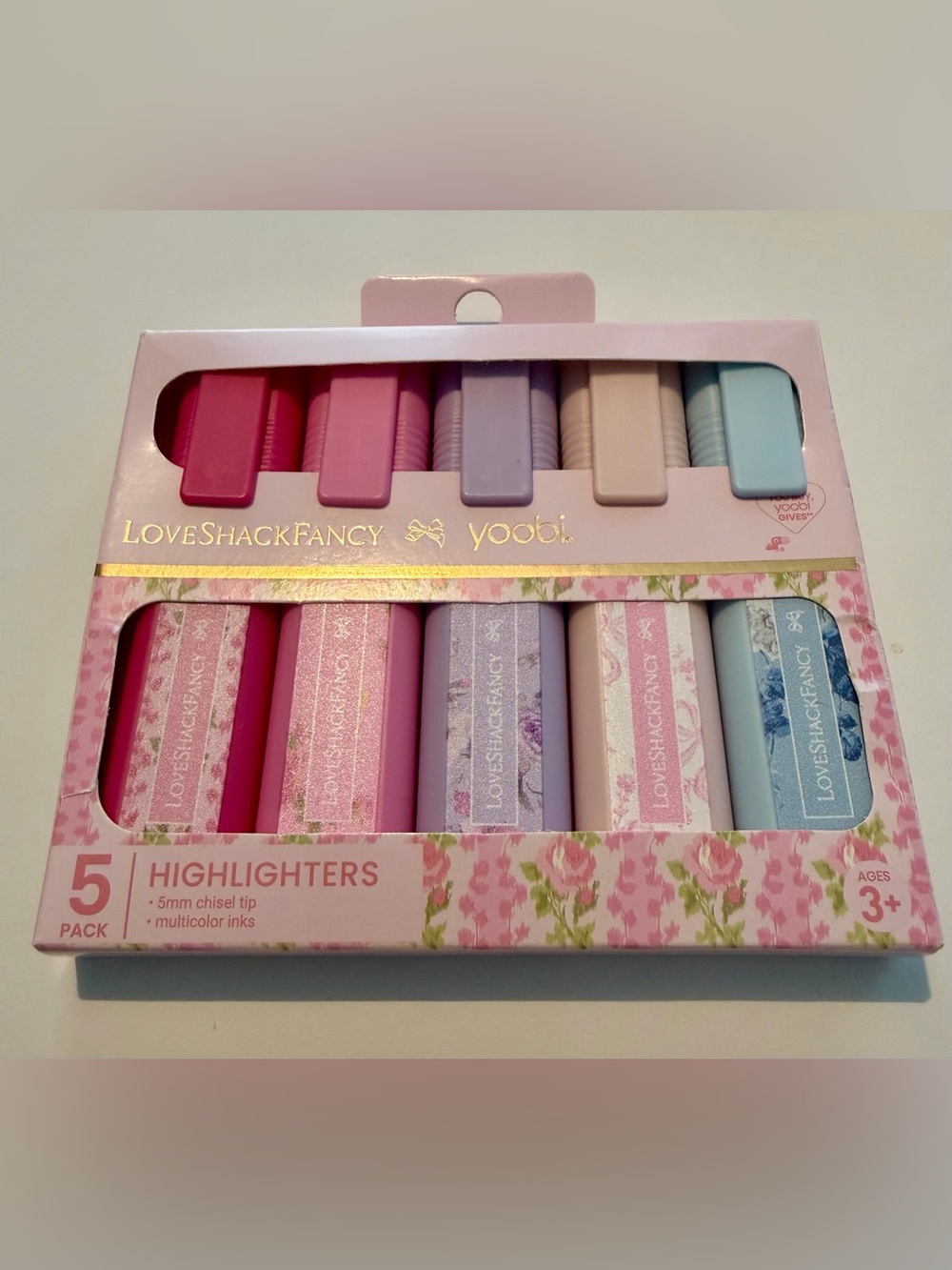 LoveShackFancy Yoobi Mini Chisel Tip Highlighters 5 Pack